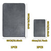 A set of two gray microfiber drying towels, one large (90cm x 60cm) and one smaller (60cm x 40cm).
