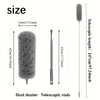 A gray telescopic duster with a fluffy head and rods for high reach cleaning.