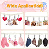 A collection of bohemian cotton hanging storage chains featuring heart shapes, teddy bears, and various fabric items like soc