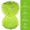 Bright lime green replacement spin mop head refill for cleaning.