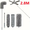 Extendable microfiber duster with a bendable handle and a large fan-shaped head.