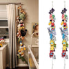 Bohemian cotton hanging storage chain with various animal figures in colorful hues