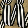 Black and white striped grosgrain ribbon for crafting and decorating