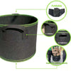 Black non-woven plant grow bag with a foldable top and high bearing capacity