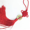 Handmade red knot feng shui coins used for prosperity