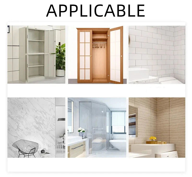 Examples of adhesive shelf support pegs used in modern cabinetry, closets, and bathroom installations.