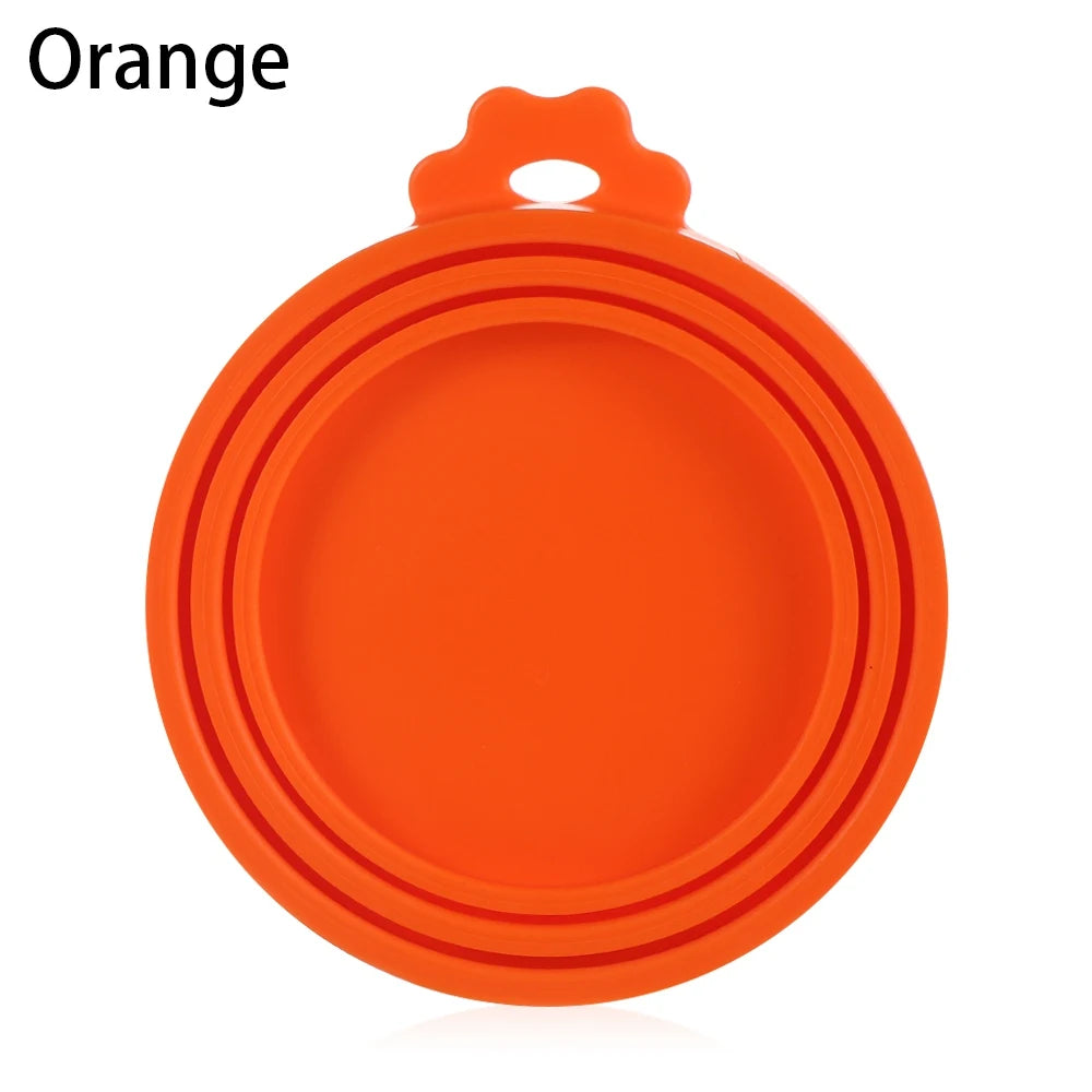 Orange silicone reusable food storage lid or cover
