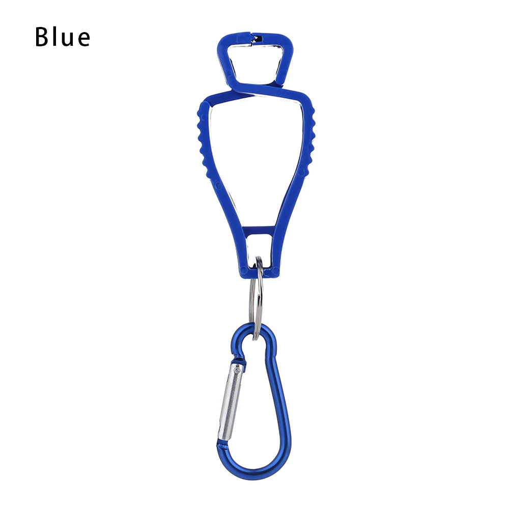 Blue durable glove clip with an ergonomic buckle for work safety