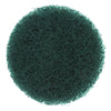 A spherical bundle of dark green heavy-duty nylon scouring pads.