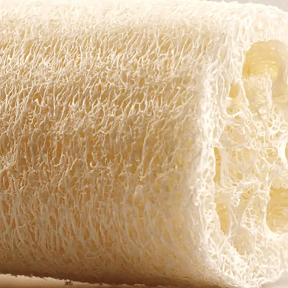 A roll of natural loofah sponge for bath and kitchen use.