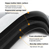 Cross-section diagram showing layers of a bath mat including Nappa leather fabric, regenerated sponge layer, foam absorbent l