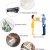 Diagram showing the process of creating a canvas art print using a 10 colours Epson machine, emphasizing excellent colours, s