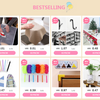 A collection of portable ironing boards and garment steamers with various colors and sizes.