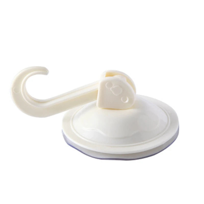 A white strong suction cup hook with a waterproof grip designed for non-drill wall mounting.