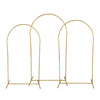 Three adjustable gold arch stands for party decor