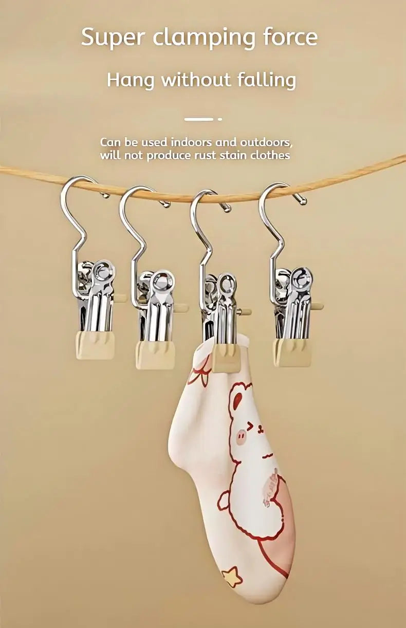 Stainless Steel Multi-function Clothespins for Clothes Organization