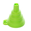 A bright lime green stainless steel liquid soap dispenser pump with a wide opening.