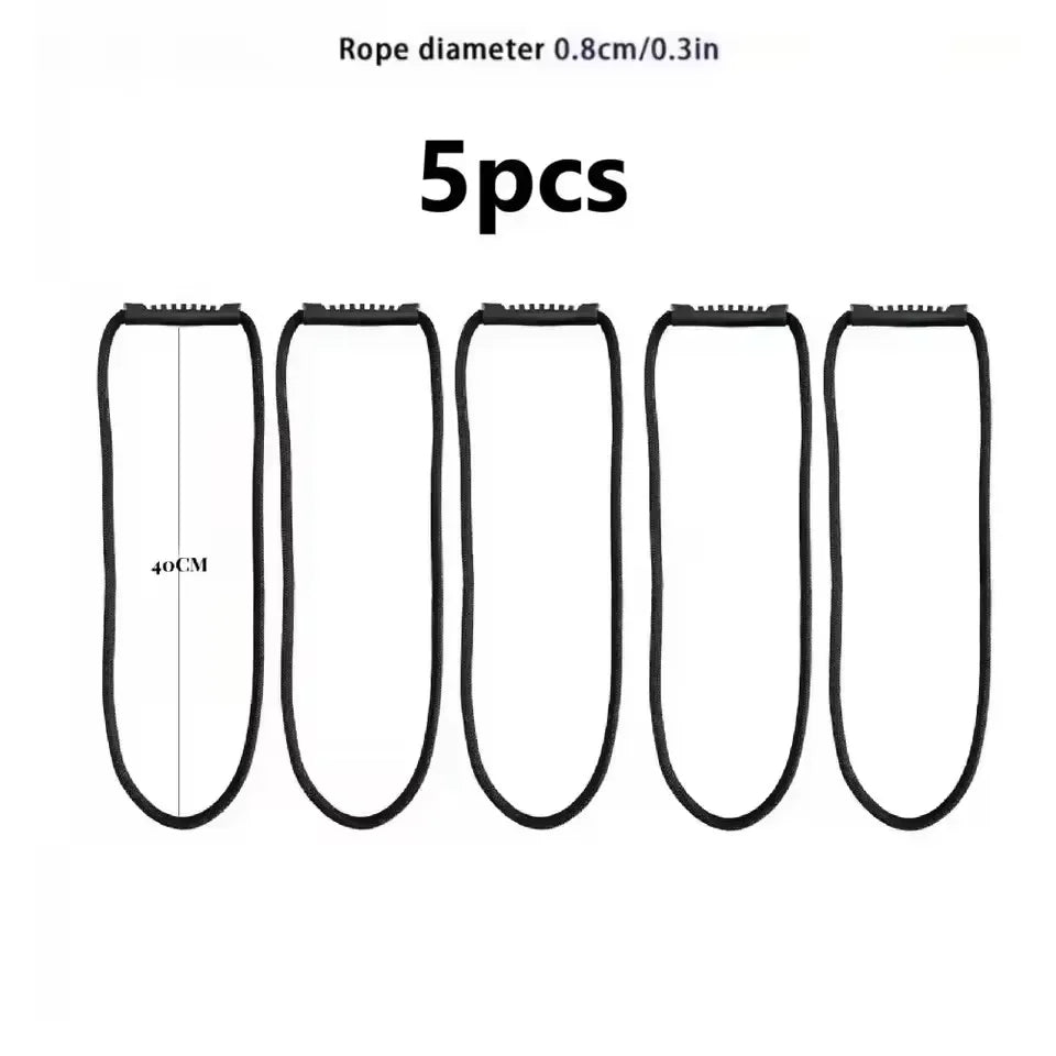 Five pieces of rope diameter 0.8cm or 0.3in for heavy-duty hook and loop cord and hose organizer straps
