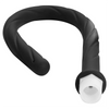 Black silicone handheld bidet sprayer with a white nozzle and curved hose.