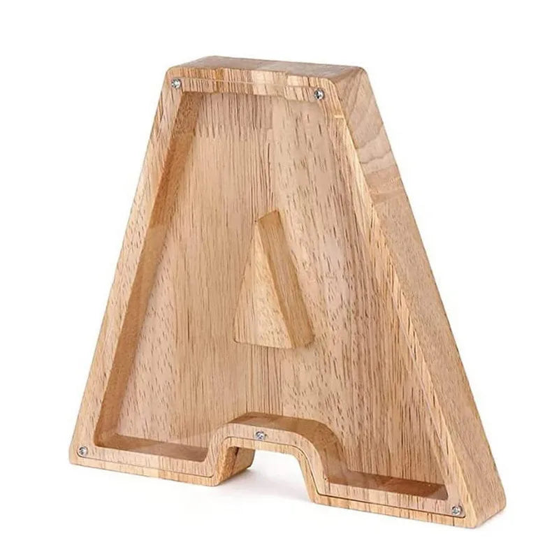 Piggy bank alphabet shaped like the letter A for savings.