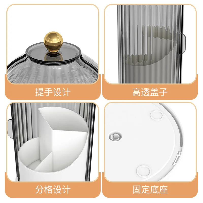 Set Kosmetiktüten mit Henkel, Glasdeckel und geteiltem Design