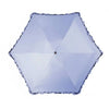 Light blue compact 5-fold lace umbrella with a geometric canopy and golden curved handle