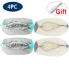 Four reusable shoe cleaning bags with mesh inserts shown for washing and drying shoes.