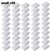 A set of fifty white melamine cleaning sponges or magic erasers.