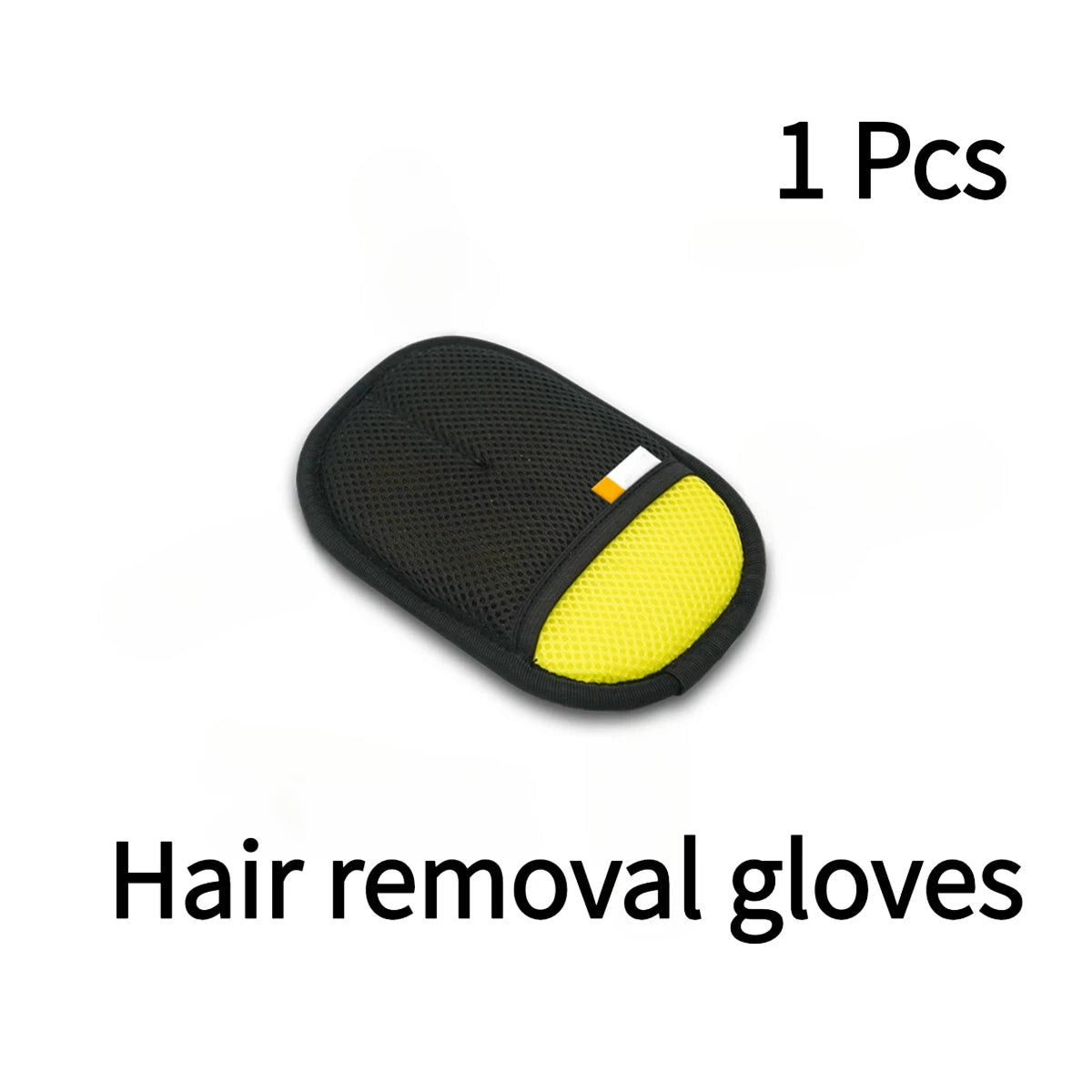 A single pair of black and yellow electrostatic hair removal gloves.