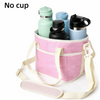 Sac isotherme rose avec quatre tasses séparées et une anse