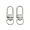 A pair of silver alloy snap lobster clasp hooks for jewelry making