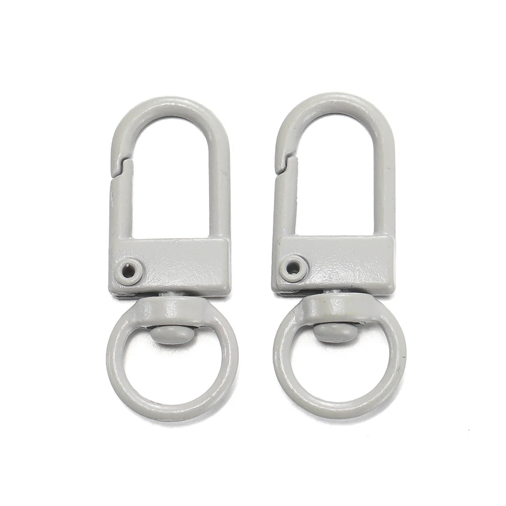 A pair of silver alloy snap lobster clasp hooks for jewelry making