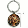 Silver keychain featuring a round medallion depicting the Saint Michael Archangel.