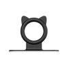 A black silicone self-adhesive cabinet door handle lifter with a circular grip.