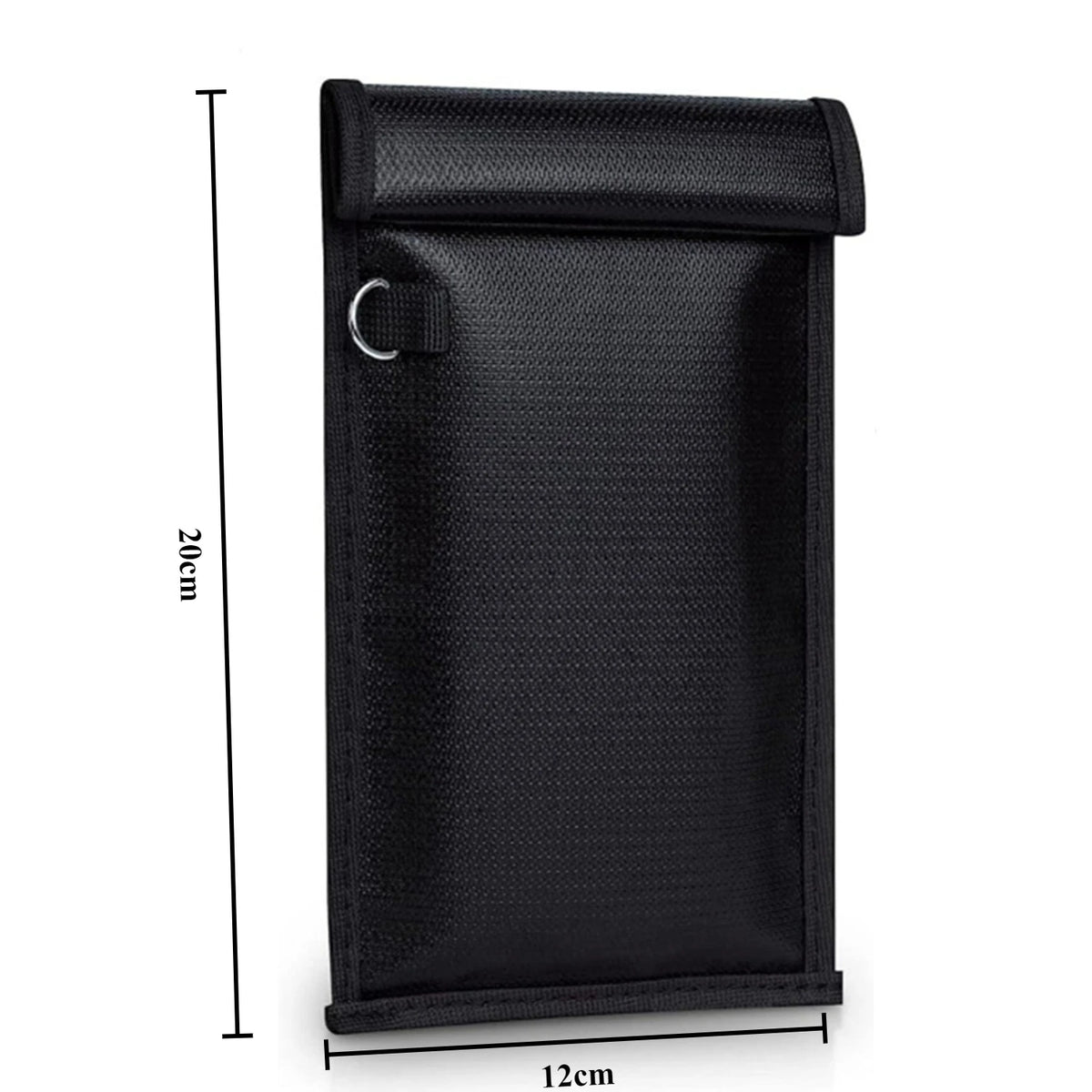 Black Faraday shield key bag designed for anti-theft protection with a slide closure.