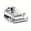 A chrome No-Drill Adjustable Suction Cup shower head holder with a flexible shower head.