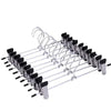 Stainless steel adjustable clothing hangers with curved hooks for hanging garments