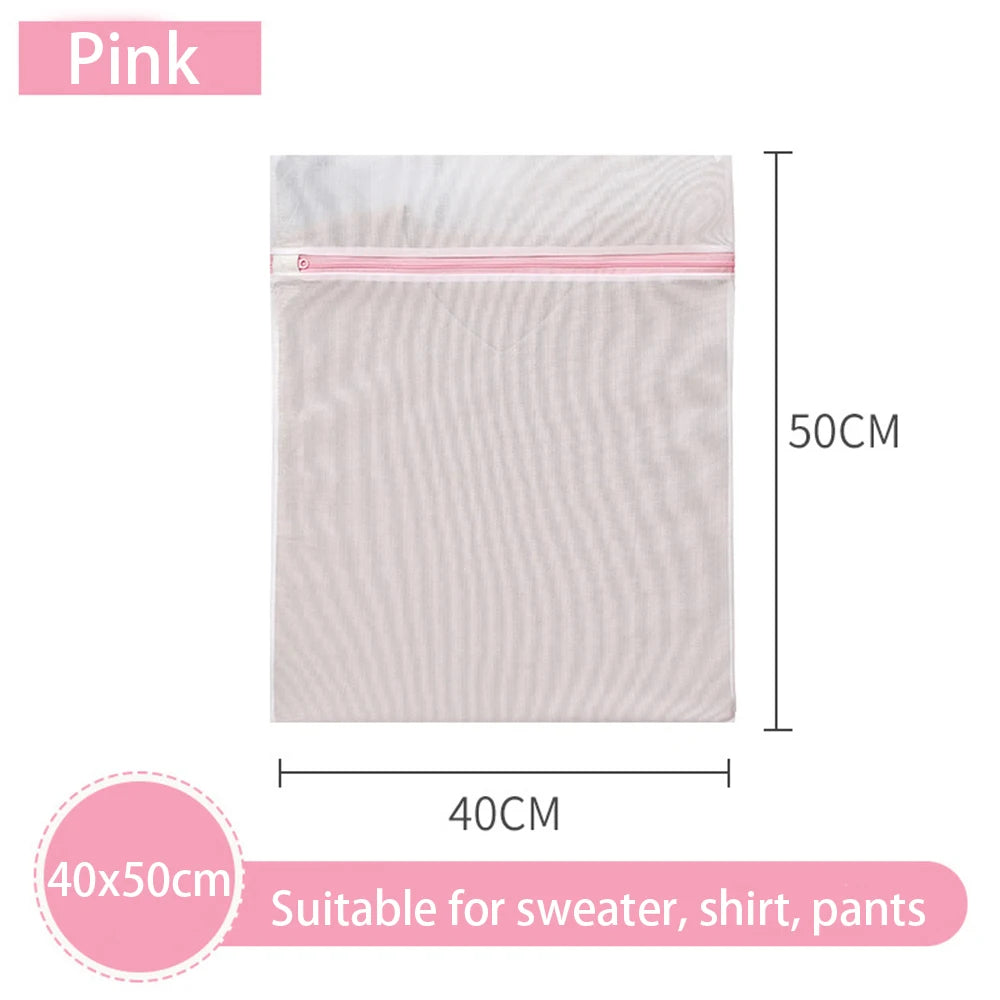 Pinkes feinmaschiges Reißverschluss-Wäschetasche für Pullover, Hemd oder Hosen