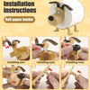 Installation instructions showing steps to assemble a decorative toilet paper holder for bathroom or kitchen use.