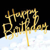 Gold acrylic birthday toppers set on a white surface