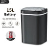A black 15L battery touchless sensor trash can with a lid.