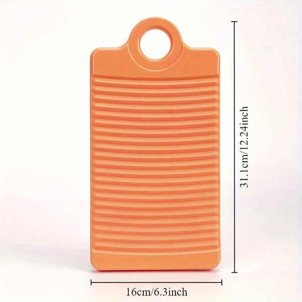 An orange portable anti-slip wash basin with a handle, shown against a white background.