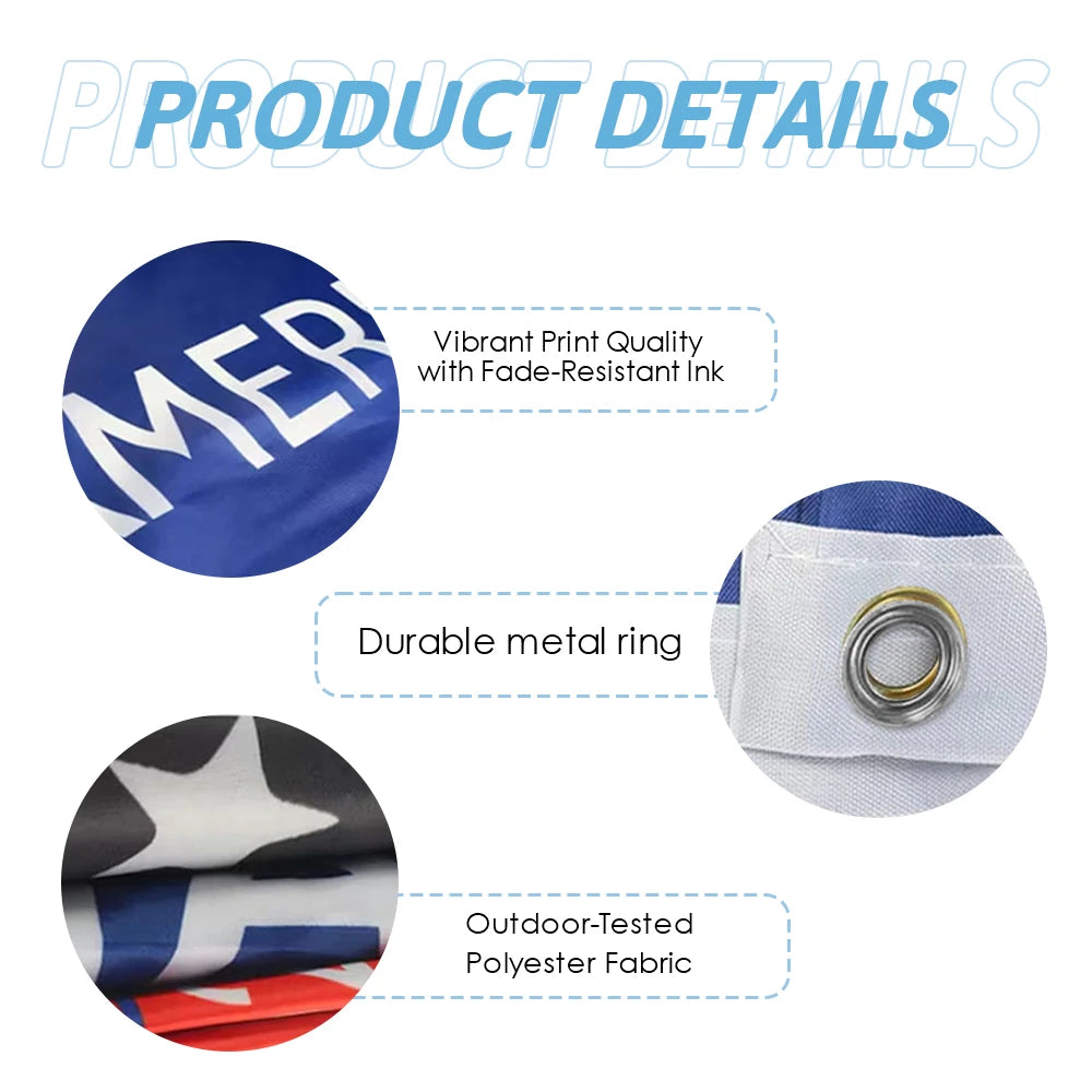 Details einer anpassbaren vertikalen Flaggen-Dekoration mit lebendiger Druckqualität, einem strapazierfähigen Metallring und 