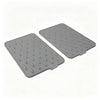 A pair of gray silicone drain mats for kitchen and household surfaces.