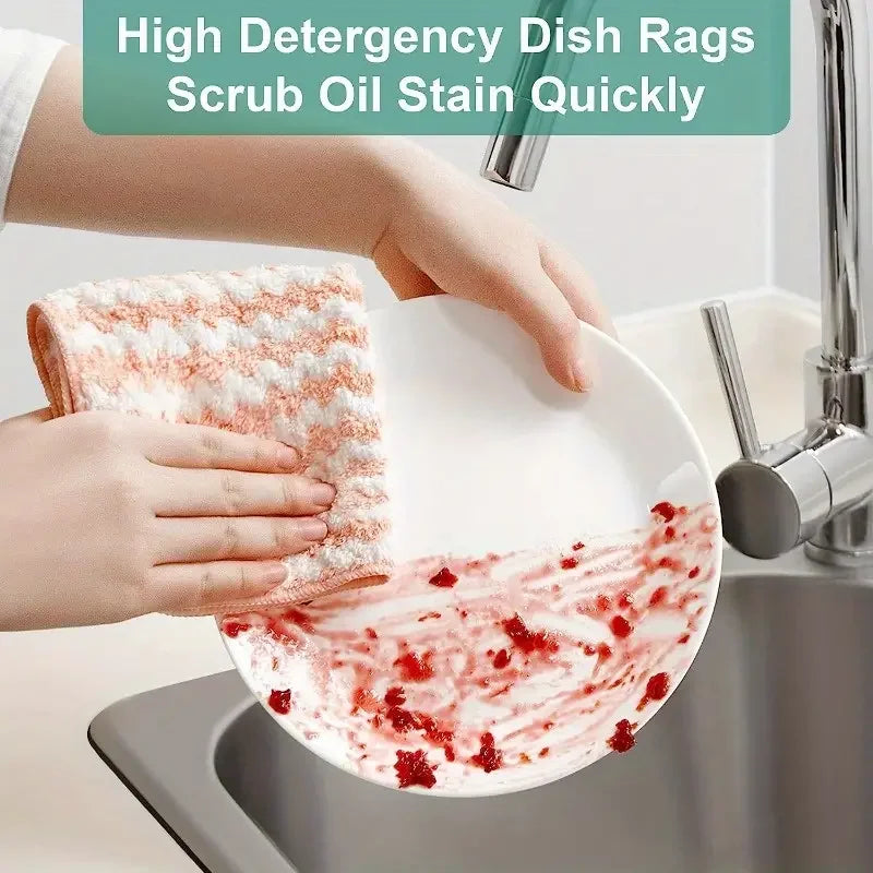 Thickened Coral Fleece Cleaning Cloths