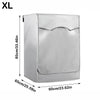 Silver Oxford washing machine cover with a roll edge, shown in a rectangular shape.
