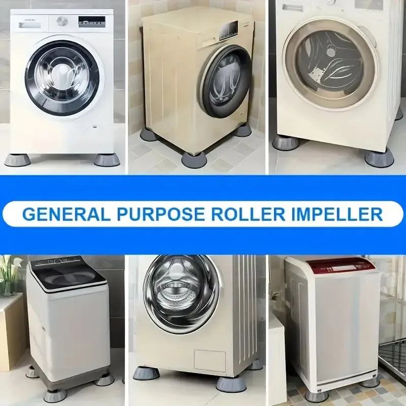 Various types of roller impellers and anti-vibration pads for washing machines and dryers.