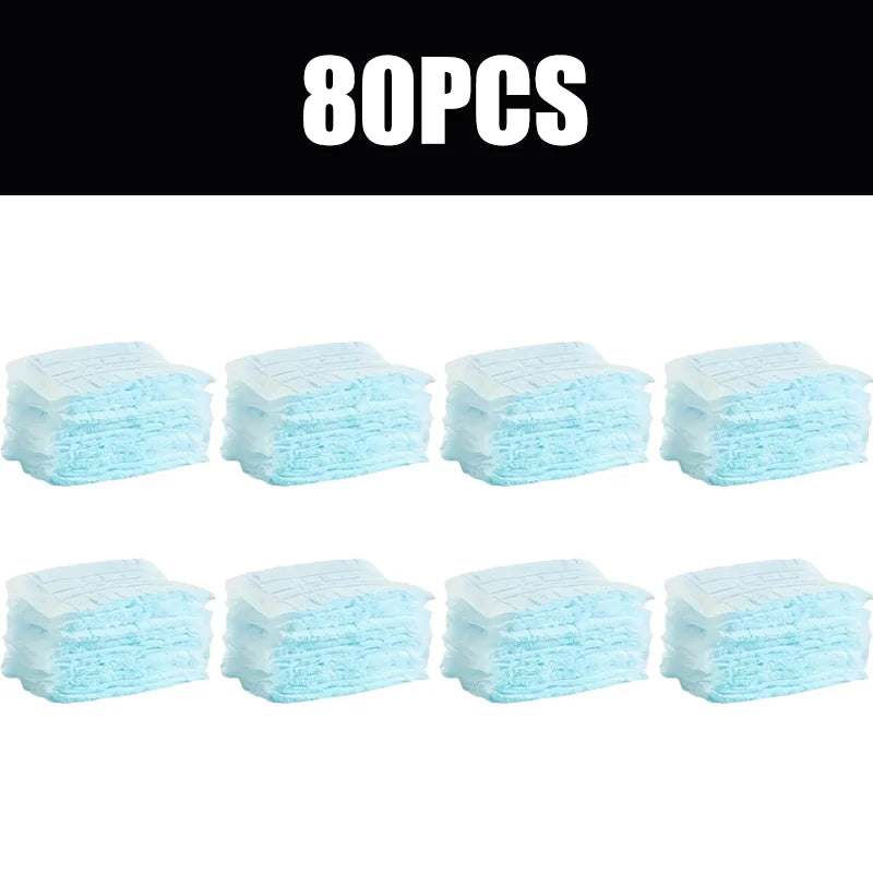 80 pieces of light blue disposable microfiber duster refills for easy cleaning
