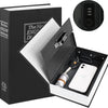 A black storage box with a lid open, revealing a white smartphone and a combination lock.