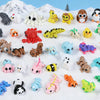 A collection of 50 mini 3D printed animal figurine set featuring various colorful animals like birds, mammals, and reptiles.